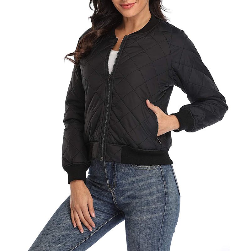 Ladies Quilted Bomber Jacket