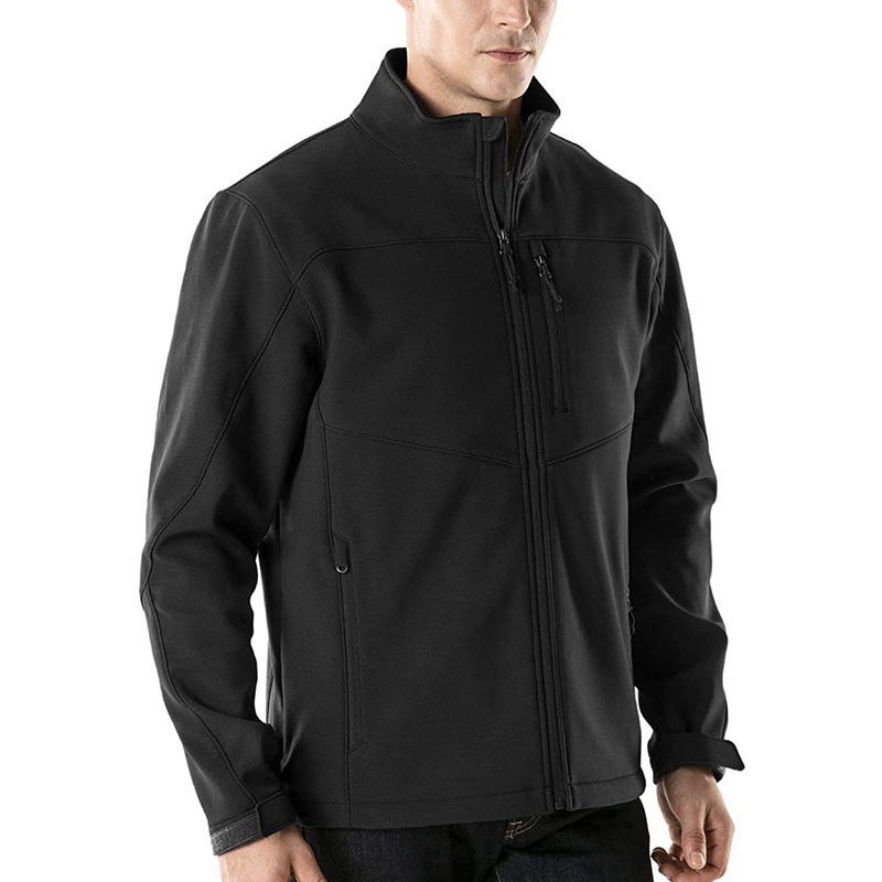 Men's fleece fleece stand collar jacket-Black