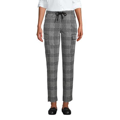 Check Jacquard Knit Trousers For Women
