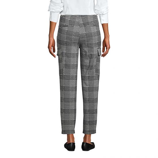 Check Jacquard Knit Trousers For Women