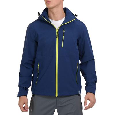 Men's Waterproof Rain Jacket Breathable Stretch Windbreaker Outdoor Rain Coat & Detachable Hood