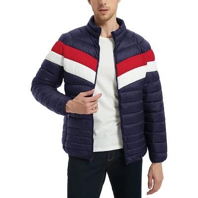 Classic Men's Quilted Color Blocked Down Jacket
