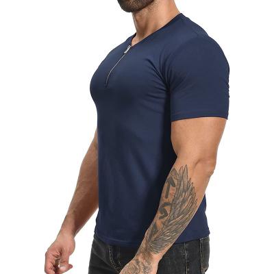 Men's Short Sleeve Henley Shirts Quarter-Zip Casual Slim Fit Athletic Muscle T-Shirt Basic Designed Cotton Shirts